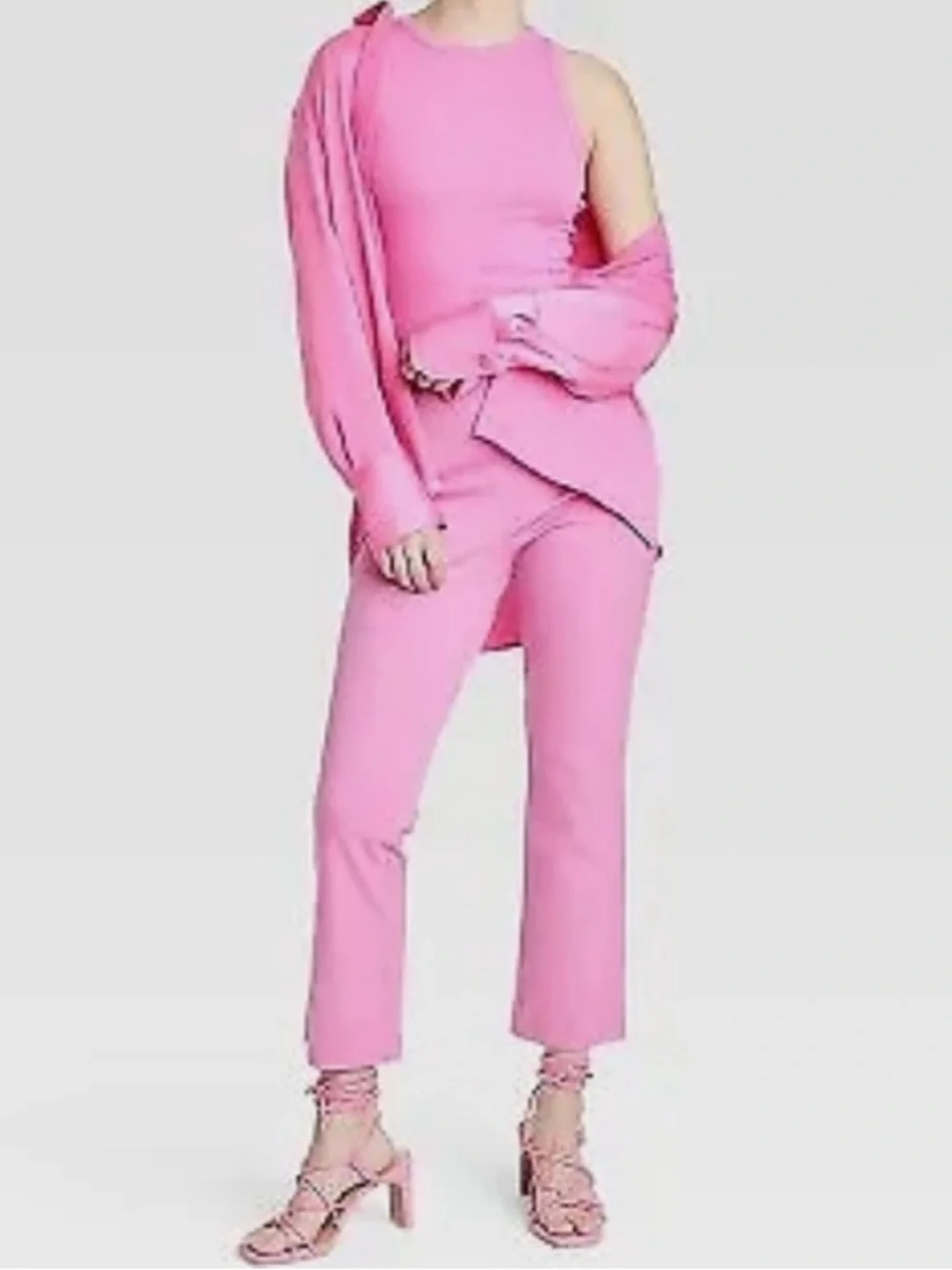 A New Day High-Rise Slim Fit Kick Flare Pull-On Pants Cropped Spring Pink Size 4